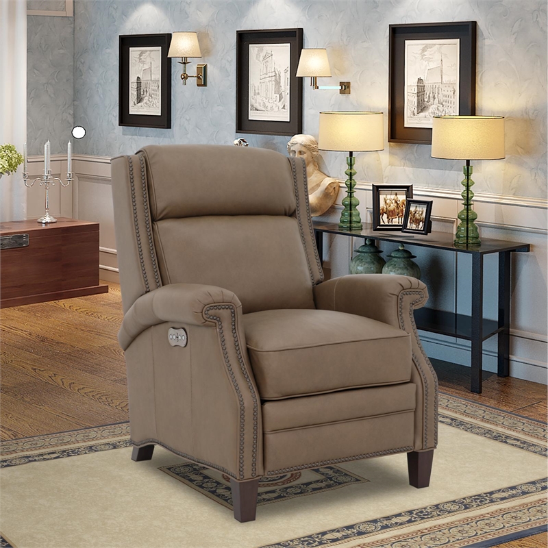 Barcalounger Barrett Power Recliner w/Power Head Rest in Cashmere Taupe