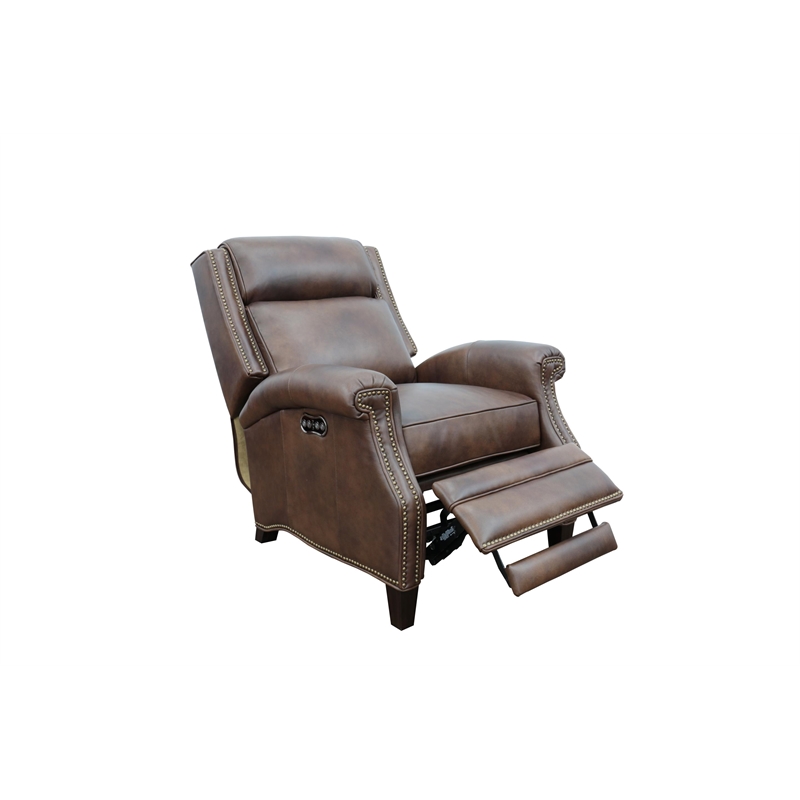 Barcalounger Barrett Power Recliner w/Power Head Rest in Worthington Cognac