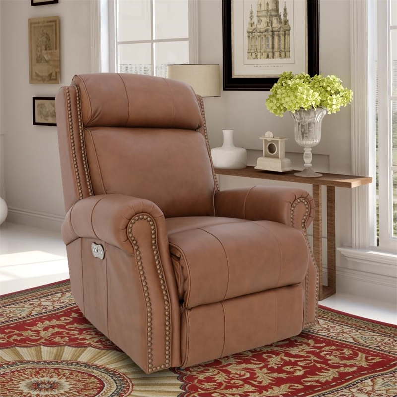 Barcalounger Blair Big & Tall Power Recliner w/Power Head Rest in Dobbs Saddle