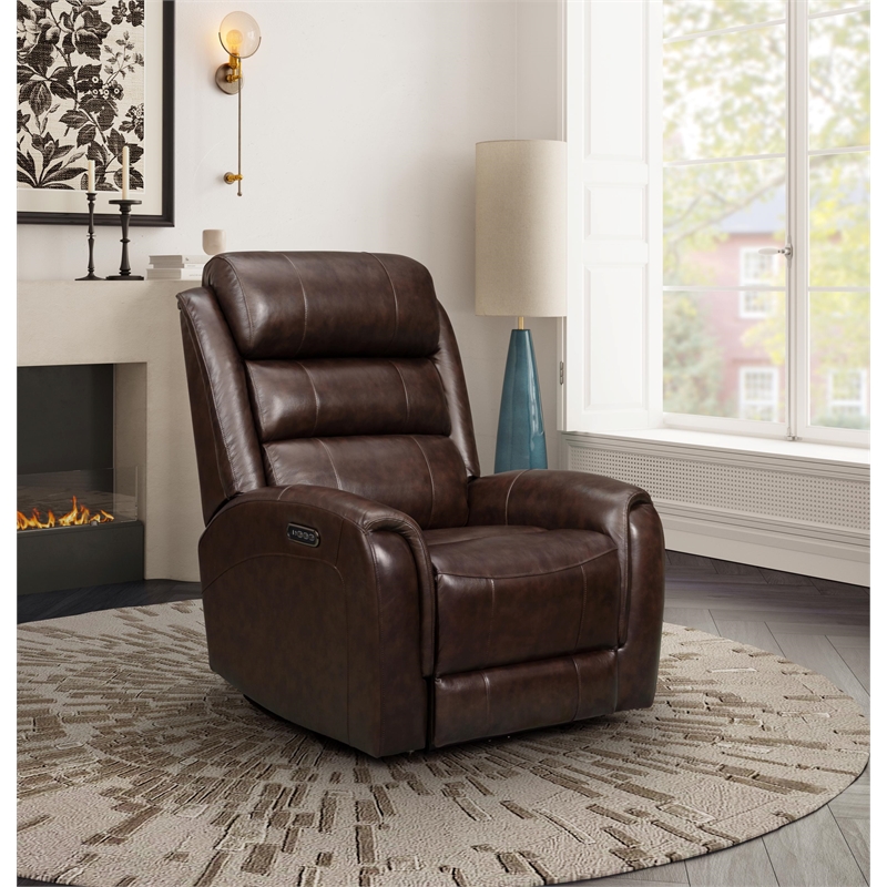 Barcalounger Monterey Big & Tall Power Recliner in Lux Brown