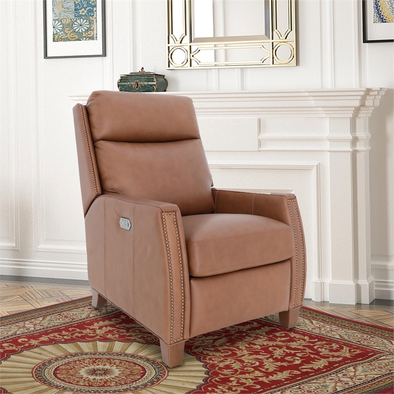 Barcalounger Anaheim Power Recliner w/ Head Rest & Lumbar in Dobbs Saddle