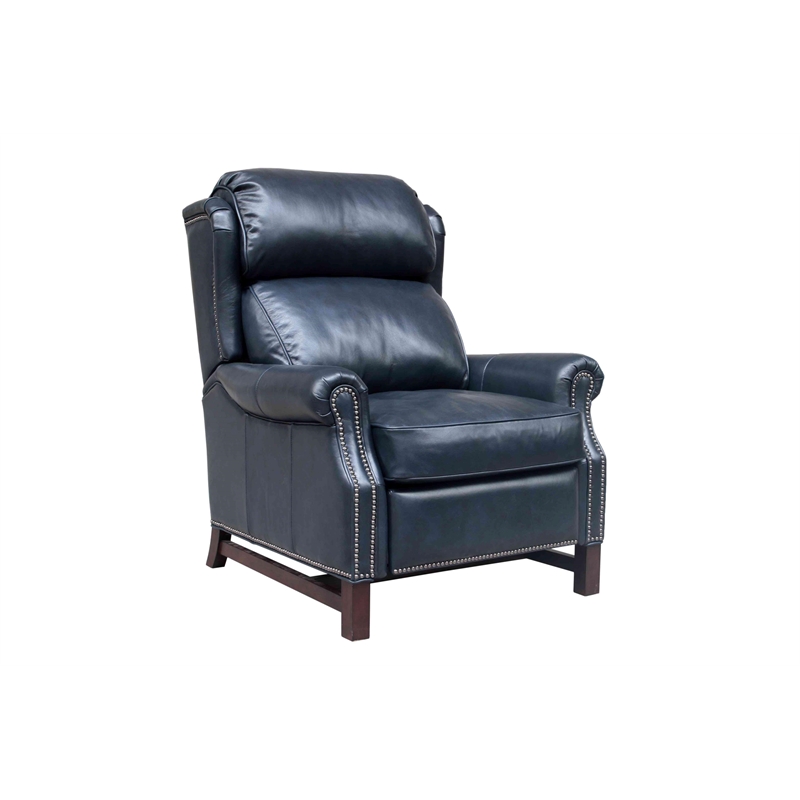 Barcalounger Thornfield Push Thru The Arms Recliner in Shoreham Blue