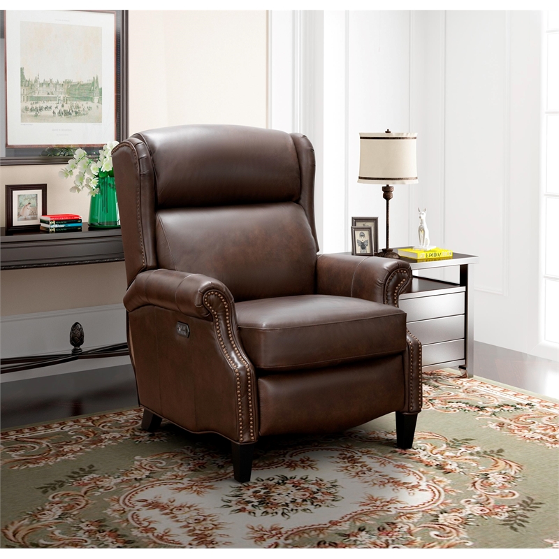 Barcalounger Philadelphia Power Recliner w/Head Rest & Lumbar in Ashford Walnut