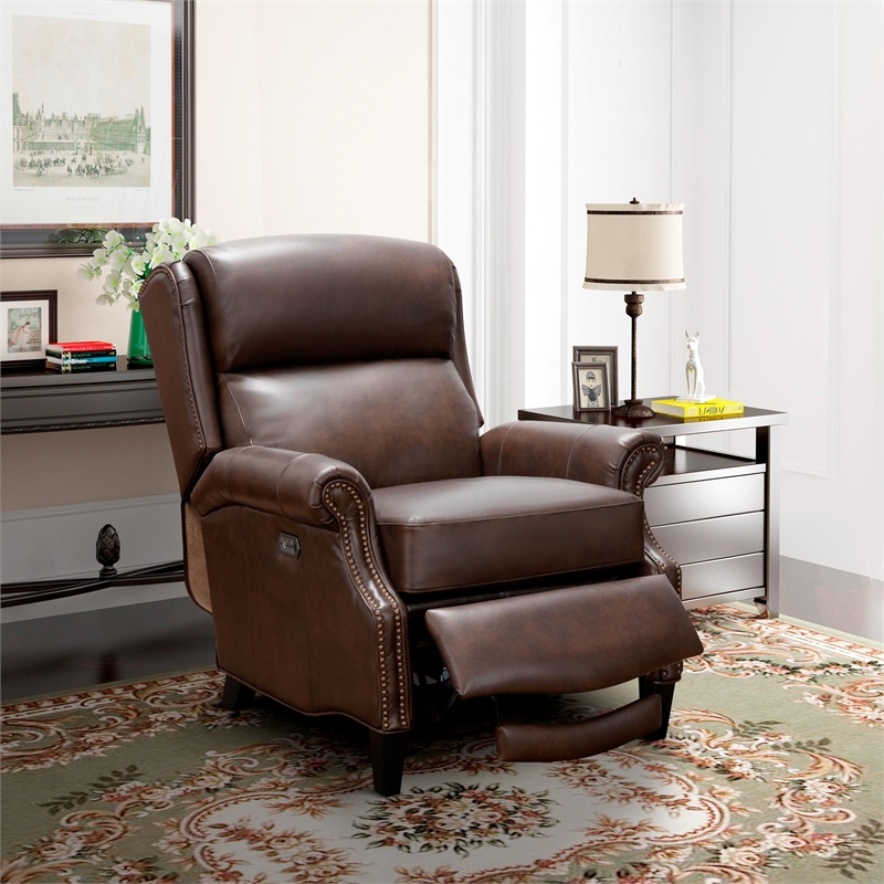 Barcalounger Philadelphia Power Recliner w/Head Rest & Lumbar in Ashford Walnut