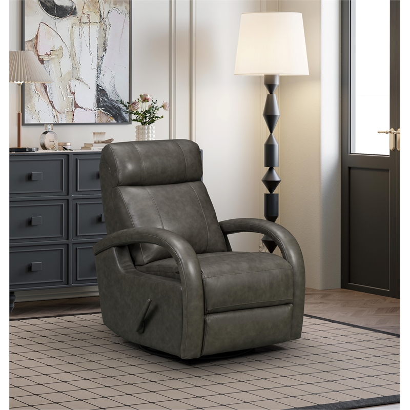 Barcalounger Harlee Swivel Glider Recliner in Ryegate Gray