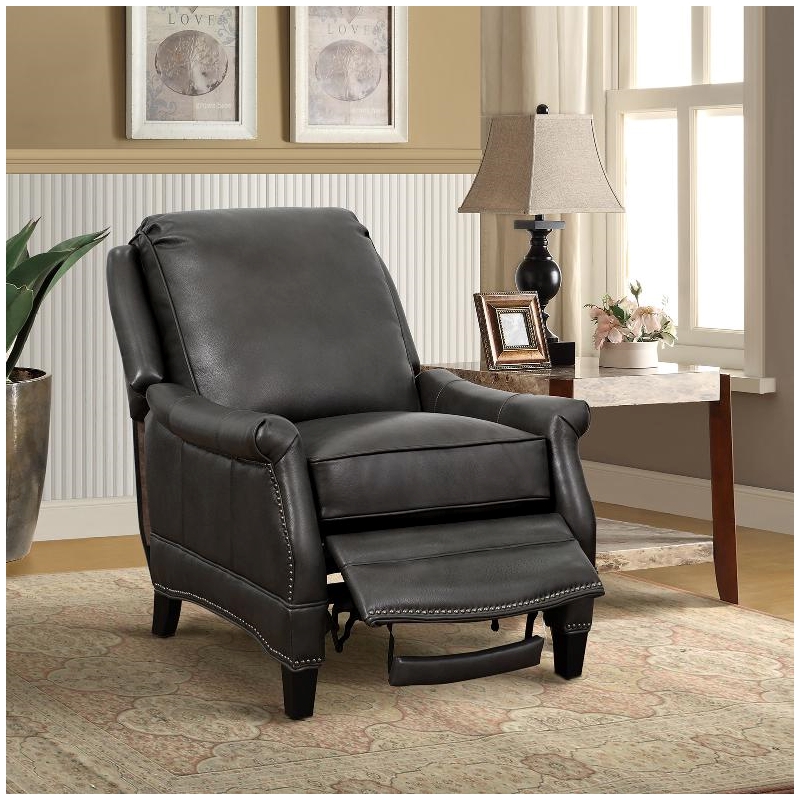 Barcalounger Ashebrooke Push Thru The Arms Recliner in Wrenn Gray