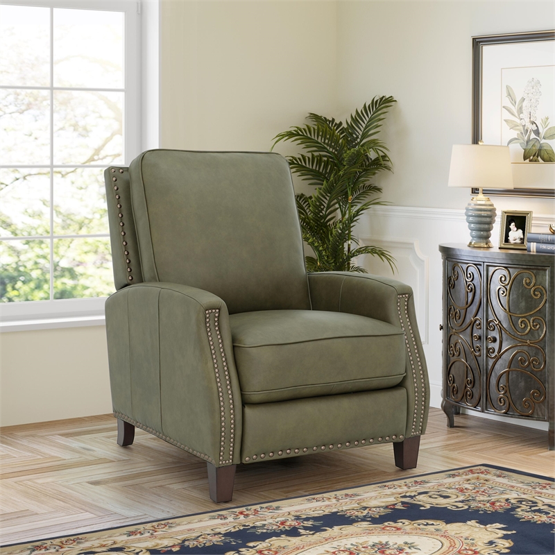 Barcalounger Melrose Push Thru The Arms Recliner in Oasis Olive