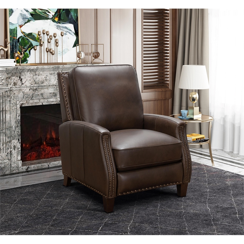 Barcalounger Melrose Push Thru The Arms Recliner in Ashford Walnut