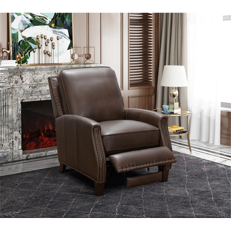 Barcalounger Melrose Push Thru The Arms Recliner in Ashford Walnut