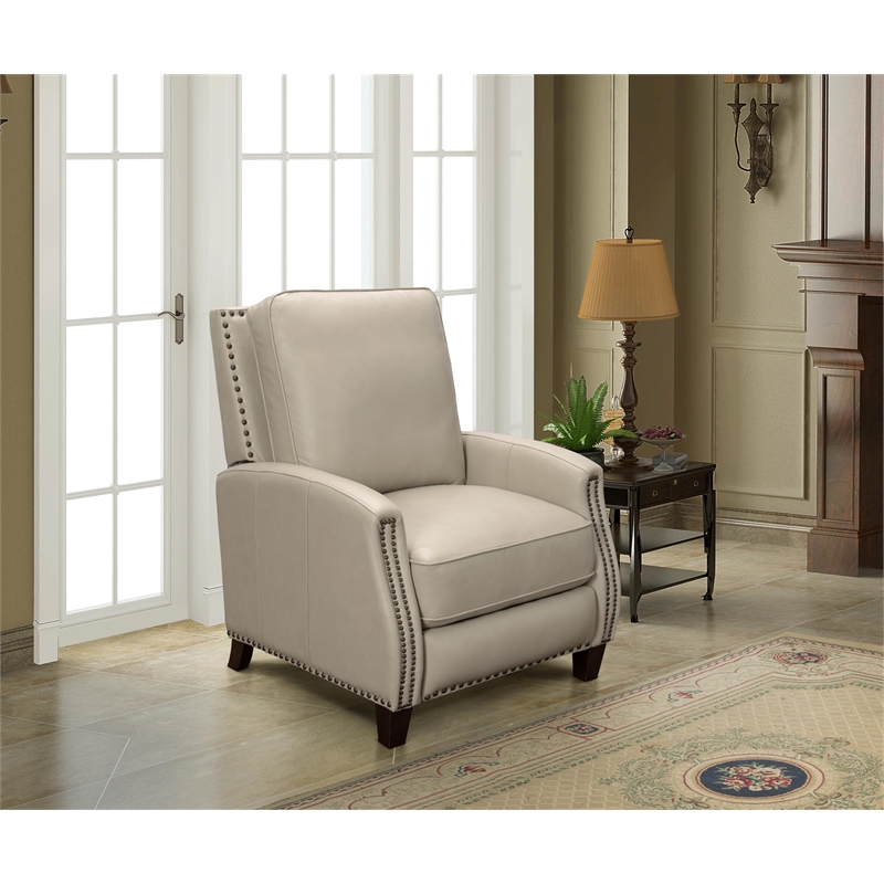 Barcalounger Melrose Push Thru The Arms Recliner in Shoreham Cream