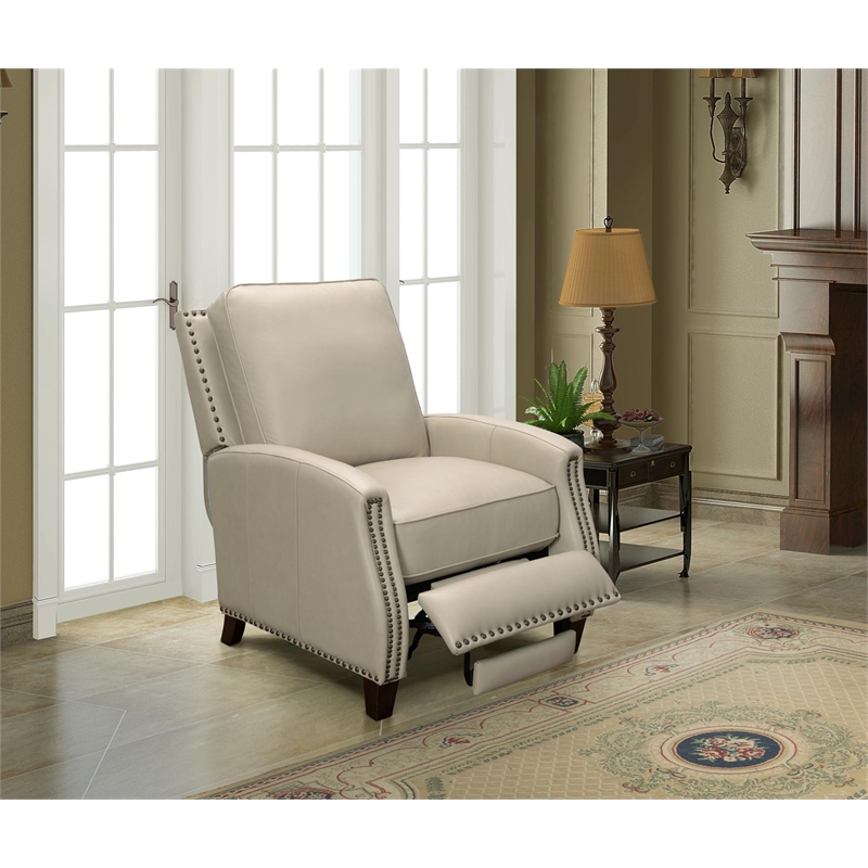 Barcalounger Melrose Push Thru The Arms Recliner in Shoreham Cream