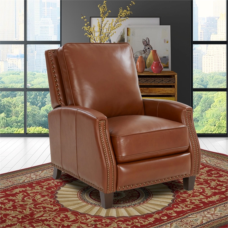 Barcalounger Melrose Push Thru The Arms Recliner in Colchester Bitters