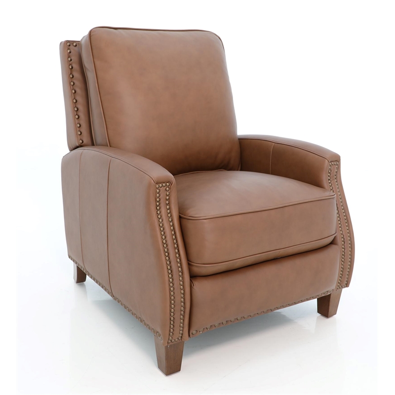 Barcalounger Melrose Push Thru The Arms Recliner in Dobbs Saddle