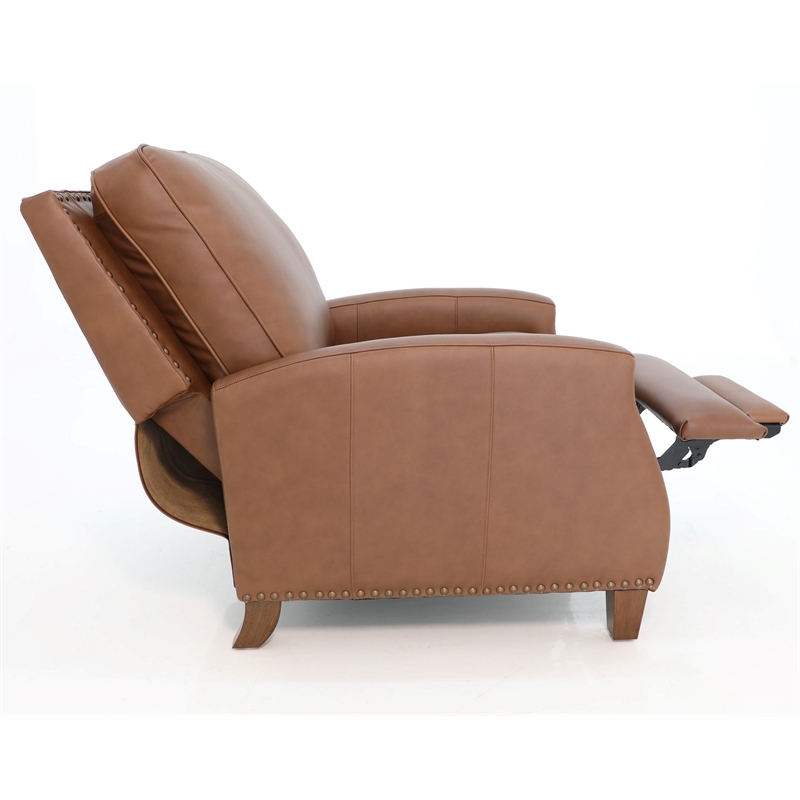 Barcalounger Melrose Push Thru The Arms Recliner in Dobbs Saddle