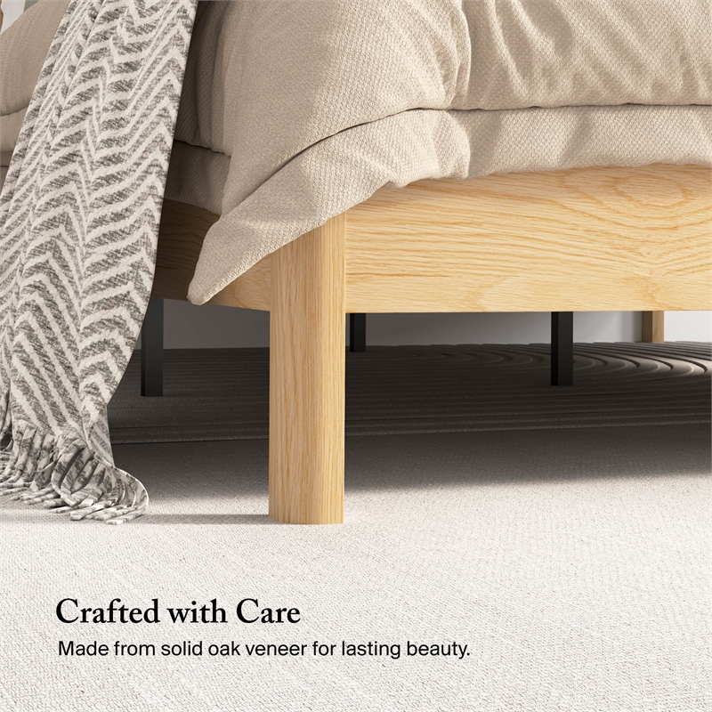 Vera Queen Platform Bed Frame with Headboard - Premium Wood Materials