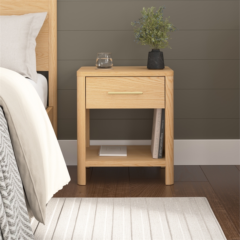 Bush Home Vera Nightstand with Drawer - Premium Wood Materials