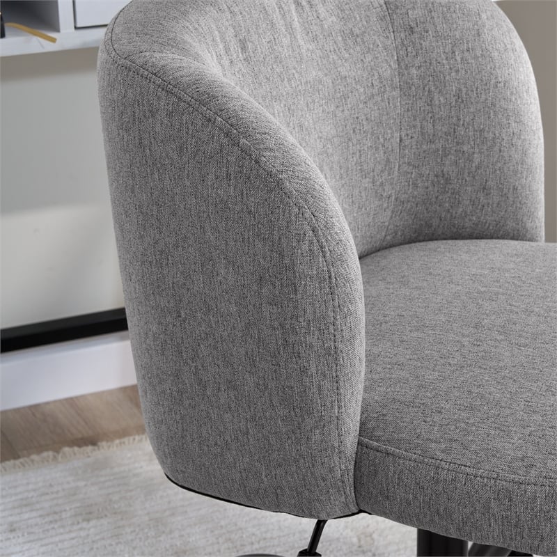 Pembroke Armless Desk Chair for Home Office in Warm Gray Fabric