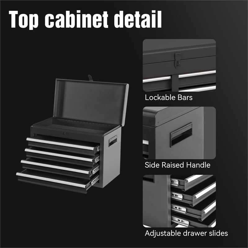 Auro Nest Home Tool Chest 5-Drawer Rolling Tool Storage Cabinet in Black
