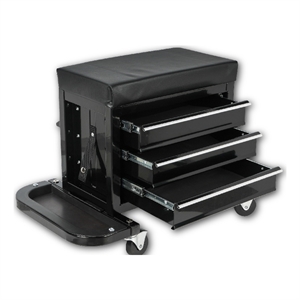Auro Nest Home 3-Drawer Tool Chest with Rolling Mechanic Seat  in Black