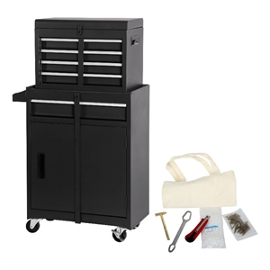 Auro Nest Home Tool Chest 5-Drawer Rolling Tool Storage Cabinet in Black