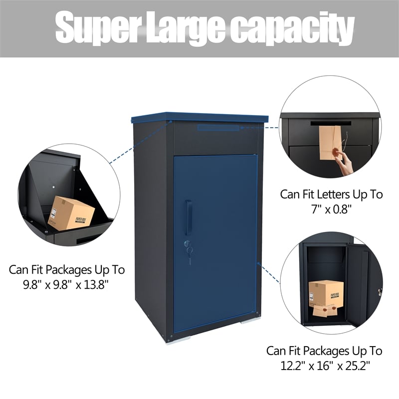 Auro Nest Home Cold-Rolled Steel Package Delivery Box in Black