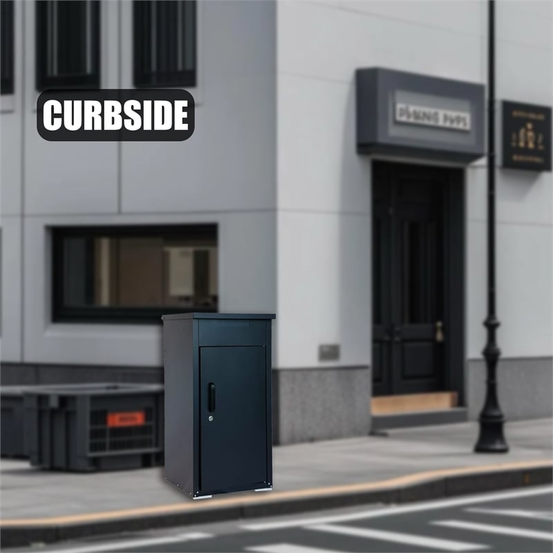 Auro Nest Home Cold-Rolled Steel Package Delivery Box in Black