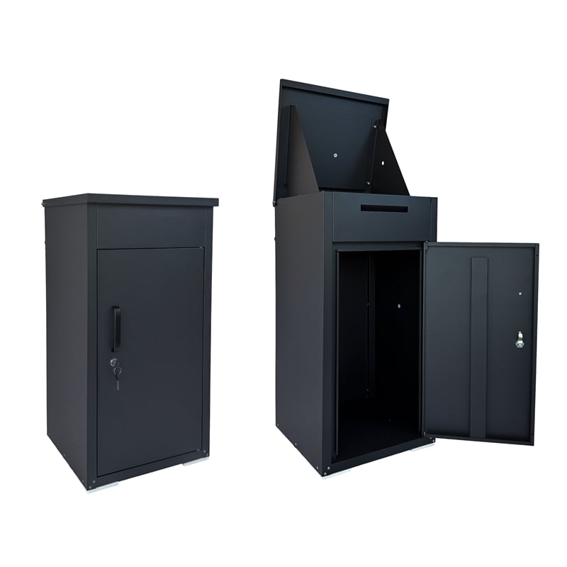 Auro Nest Home Cold-Rolled Steel Package Delivery Box in Black