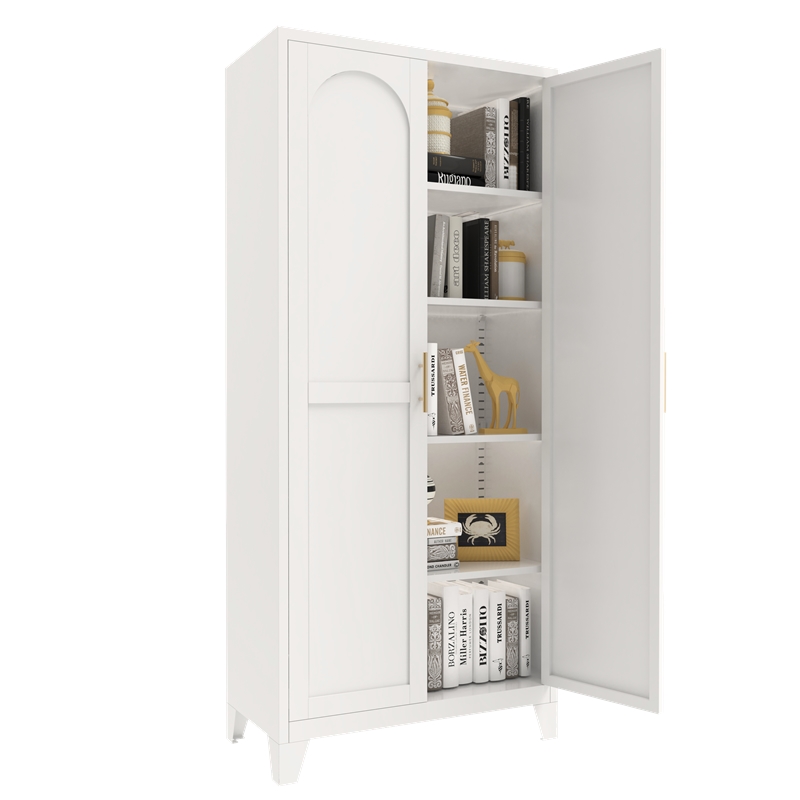Auro Nest Home 71'' 2 Shapely Doors Metal Storage Cabinet in White