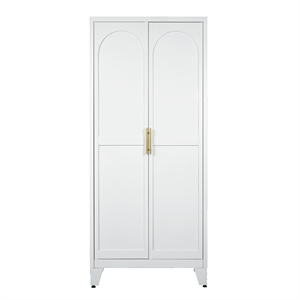 Auro Nest Home 71'' 2 Shapely Doors Metal Storage Cabinet in White
