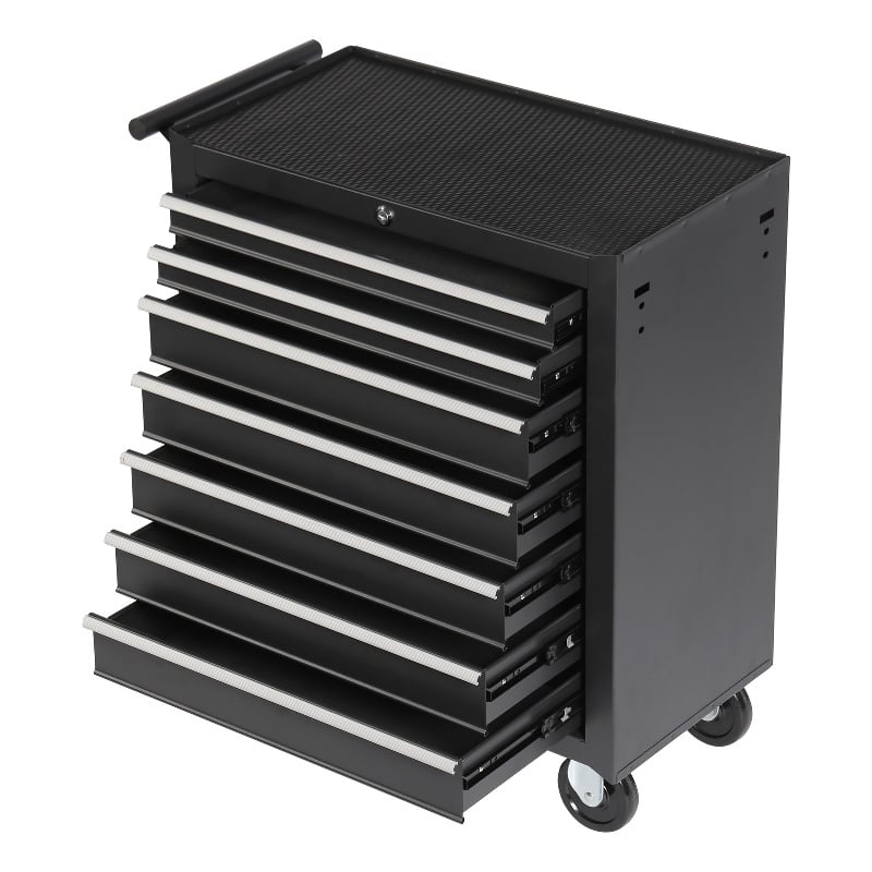 Auro Nest Home Rolling Tool Chest with 7-Drawer Tool Box in Black