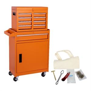 Auro Nest Home 5-Drawer Rolling Tool Storage Cabinet in Orange