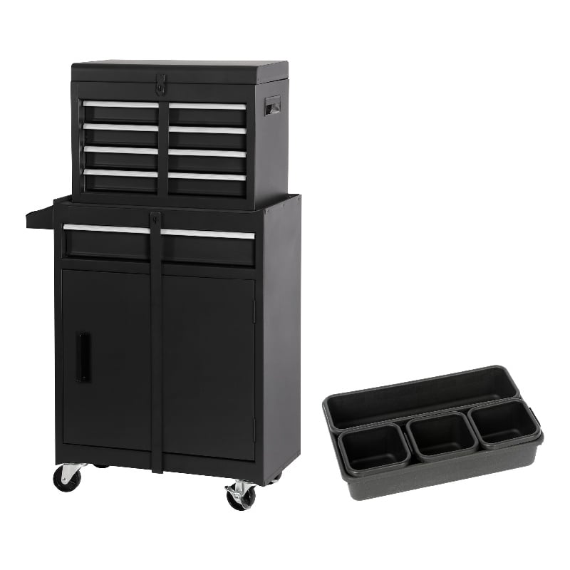 Auro Nest Home Tool Chest 5-Drawer Rolling Tool Storage Cabinet in Black