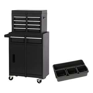 Auro Nest Home Tool Chest 5-Drawer Rolling Tool Storage Cabinet in Black