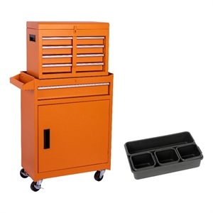 Auro Nest Home Tool Chest 5-Drawer Rolling Tool Storage Cabinet in Orange