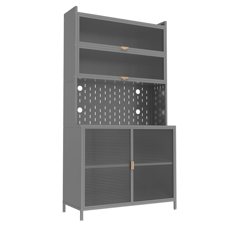Auro Nest Home 73'' Tall Kitchen Pantry Cabinet in Grey