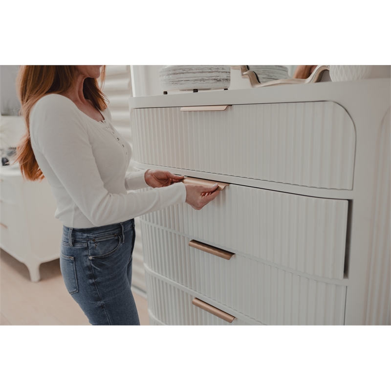 Finn & Louise Montauk 5-Drawer Solidwood Chest in White