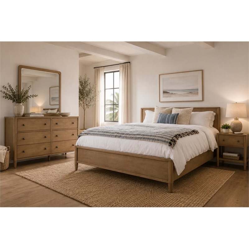 Finn & Louise Chatham Solidwood Queen Low Profile Platform Bed with Maple