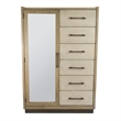 Finn & Louise Rio Vista Woven Mirrored Door Chest in Muted - Brown - Wood