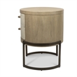 Finn & Louise Rio Vista Woven 2-Drawer Round Nightstand in Clay - Wood