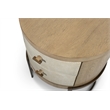 Finn & Louise Rio Vista Woven 2-Drawer Round Nightstand in Clay - Wood