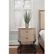 Finn & Louise Rio Vista Woven 2-Drawer Round Nightstand in Clay - Wood
