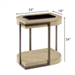 Finn & Louise Rio Vista Glass Chairside Table in Muted Earth Tones & Clay