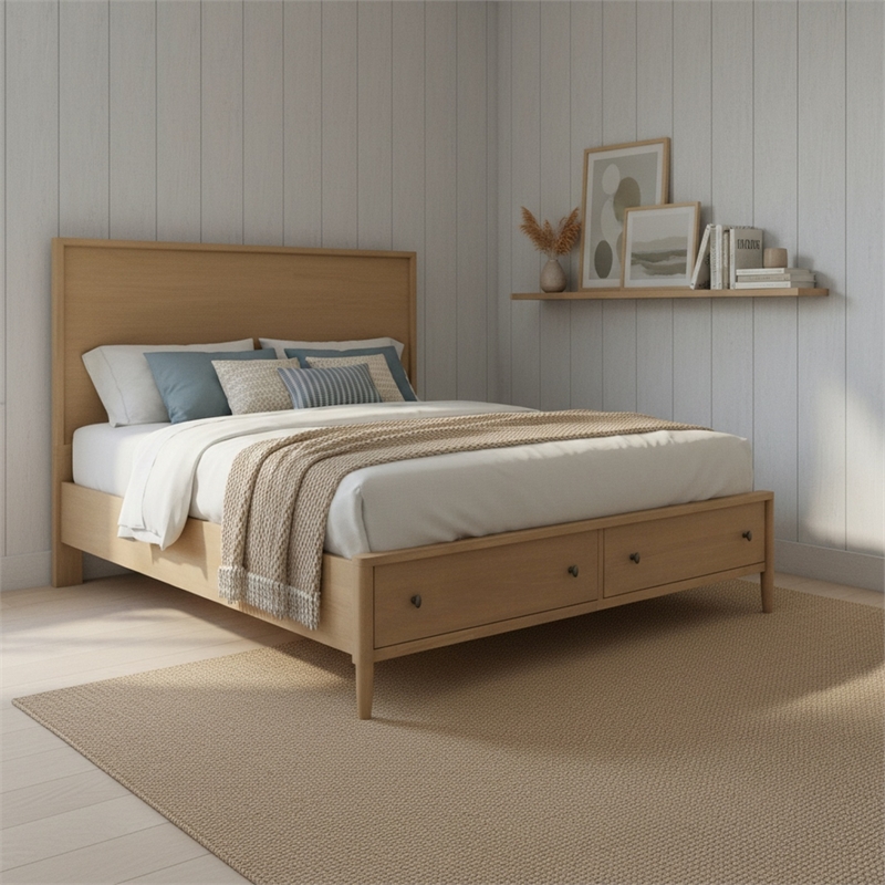 Chatham - Tall Storage Bed - Queen - Warm Maple Finish - Wood