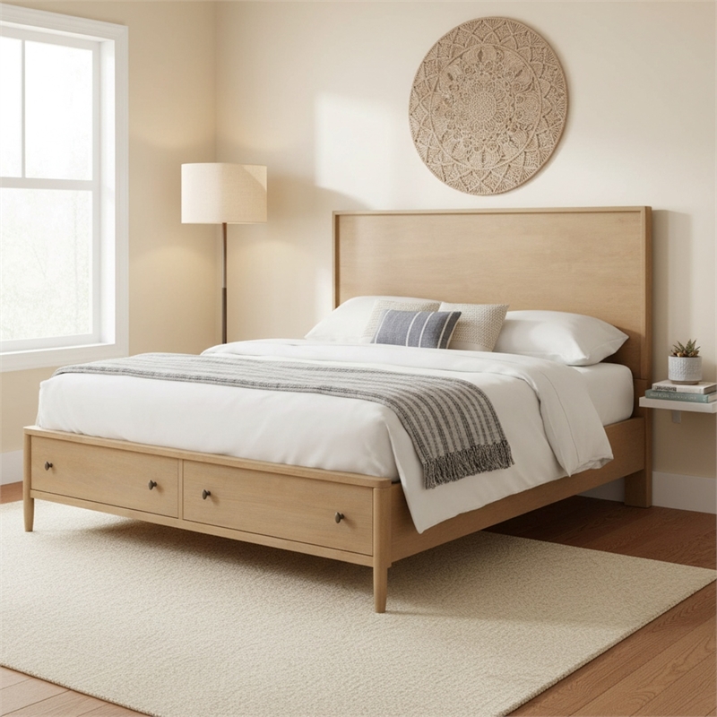 Chatham - Tall Storage Bed - Queen - Warm Maple Finish - Wood