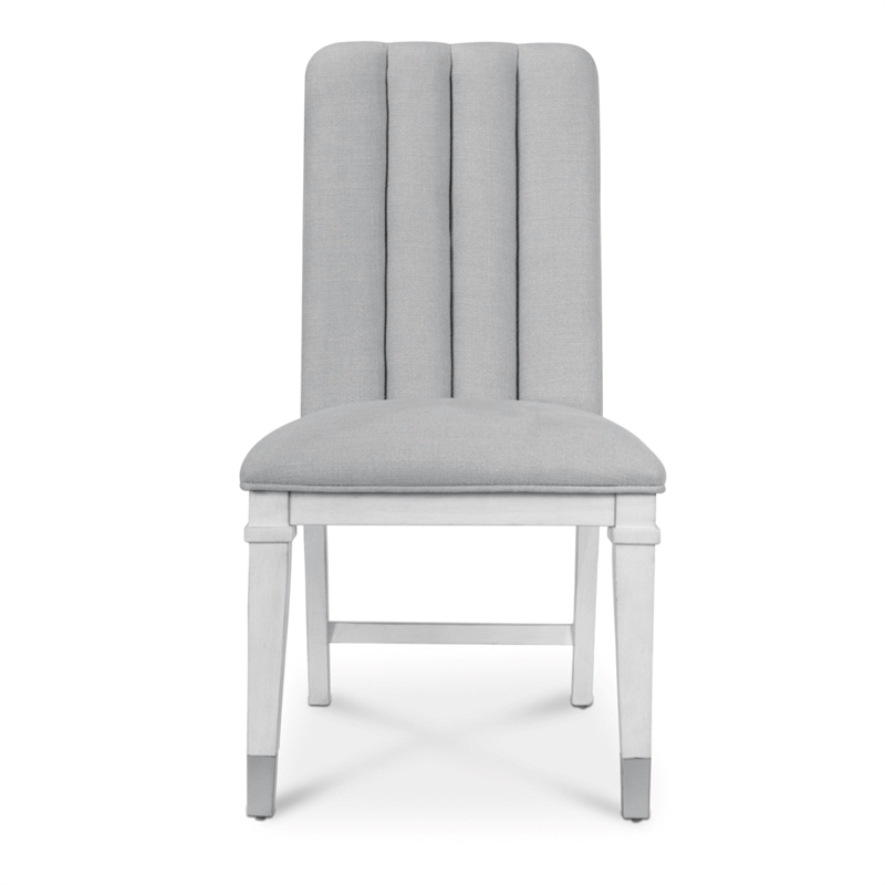 Point Breeze - Upholstered Side Chair with Metal Back Detail - Wood (Set of 2)
