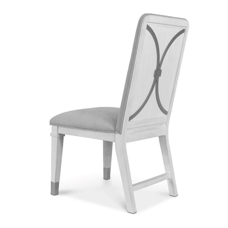Point Breeze - Upholstered Side Chair with Metal Back Detail - Wood (Set of 2)