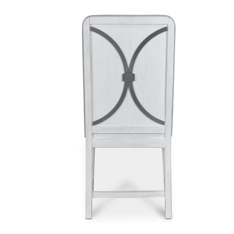 Point Breeze - Upholstered Side Chair with Metal Back Detail - Wood (Set of 2)