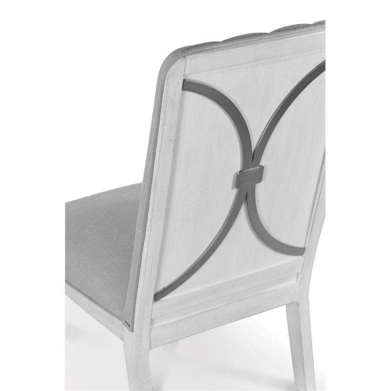 Point Breeze - Upholstered Side Chair with Metal Back Detail - Wood (Set of 2)