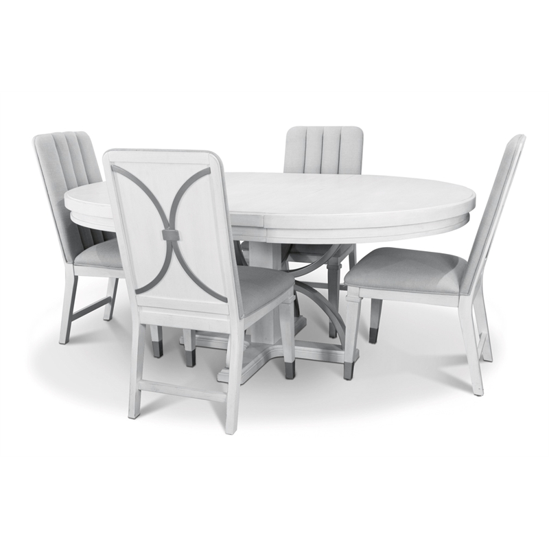 Point Breeze - Upholstered Side Chair with Metal Back Detail - Wood (Set of 2)