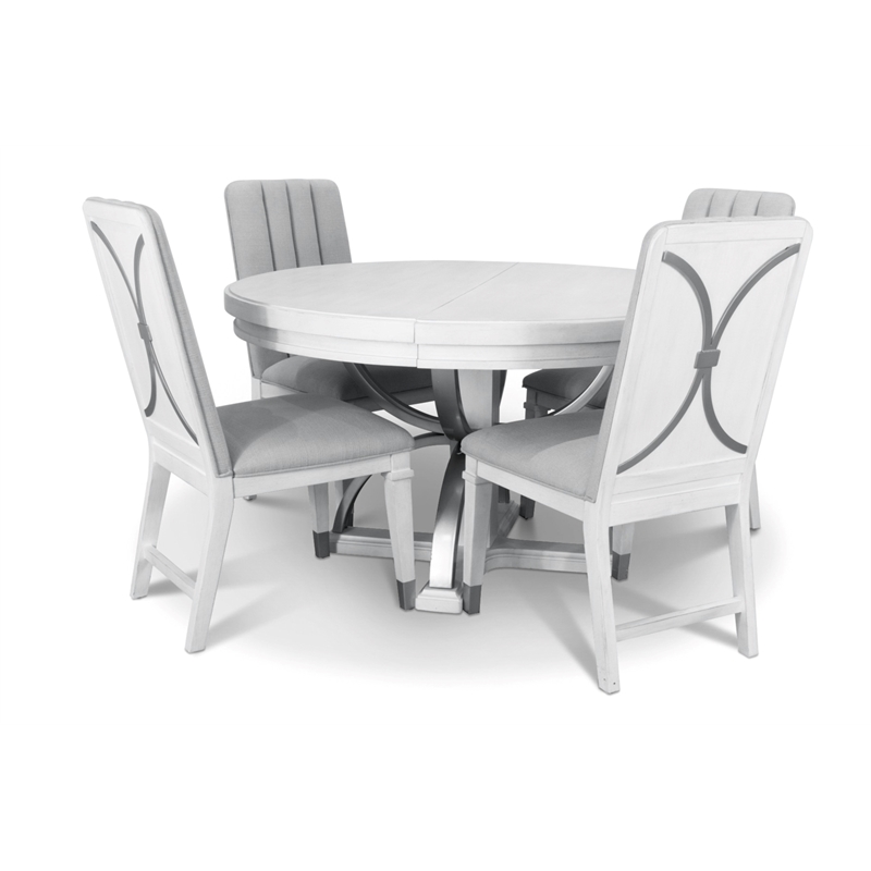 Point Breeze - Upholstered Side Chair with Metal Back Detail - Wood (Set of 2)